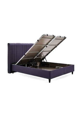 Yataş Lento 200 x 200 cm Başlıklı Çift Kişilik Sandıklı Baza Seti Lacivert