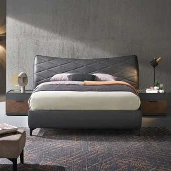 Enza Home Dorian 200 x 200 cm Başlıklı Çift Kişilik Sandıklı Baza Seti Antrasit