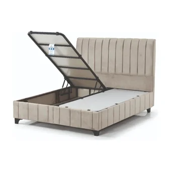 Armis Alegra 200 x 200 cm Başlıksız Çift Kişilik Sandıklı Baza Vizon