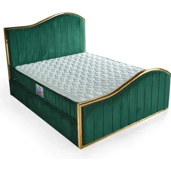 Arleno Bedding Harmony 160 x 200 cm Ayrılabilen Yataklı Başlıklı Çift Kişilik Sandıklı Baza Seti Yeşil