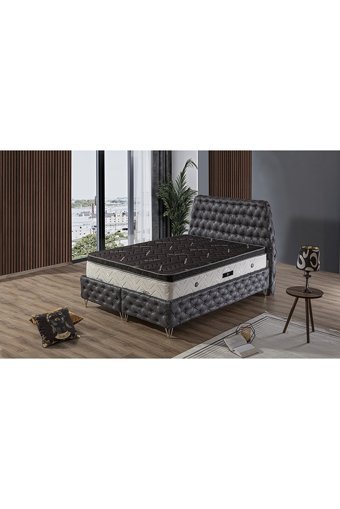 Hammak Home Viva 150 x 200 cm Ayrılabilen Yataklı Başlıklı Çift Kişilik Sandıklı Baza Seti Gri