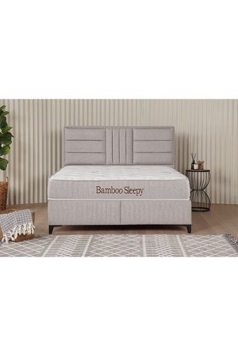 Kilim Mobilya Bamboo Sleepy 150 x 200 cm Ayrılabilen Başlıksız Çift Kişilik Sandıklı Baza Bej