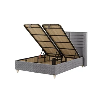 Md Yaren 150 x 200 cm Ayrılabilen Başlıksız Çift Kişilik Sandıklı Baza Gri