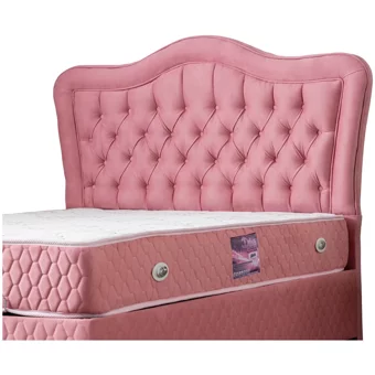 Setay 150 x 200 cm Ayrılabilen Başlıklı Çift Kişilik Sandıklı Baza Seti Pembe