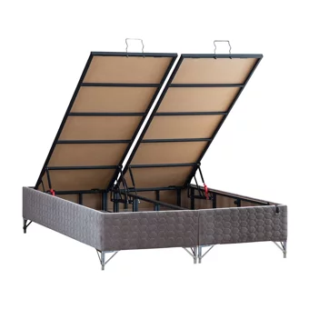 Weltew Home Concord 180 x 200 cm Ayrılabilen Başlıksız Çift Kişilik Sandıklı Baza Gri