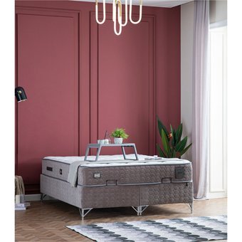 Weltew Home Concord 180 x 200 cm Ayrılabilen Başlıksız Çift Kişilik Sandıklı Baza Gri