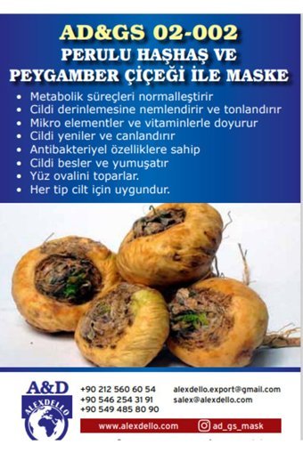 Alexdello Perulu Haşhaş-Peygamber Çiçeği Nemlendiricili Toz Yüz Maskesi