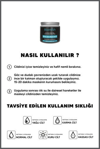 Biomish Dead Sea Aloe Veralı Nemlendiricili Krem Yüz Maskesi 250 gr