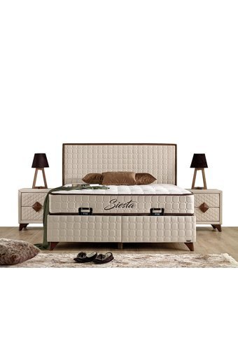 İmaj Siesta 150 x 200 cm Başlıksız Çift Kişilik Sandıklı Baza Beyaz