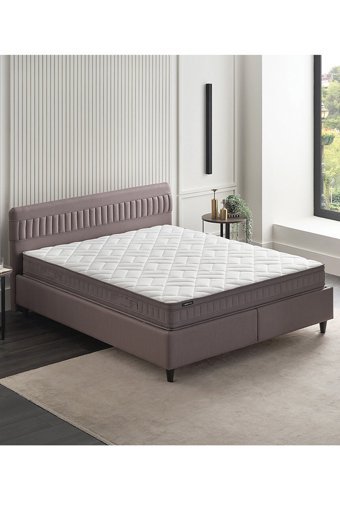 Yataş Somni 160 x 200 cm Yataklı Başlıklı Çift Kişilik Sandıklı Baza Seti Kahverengi