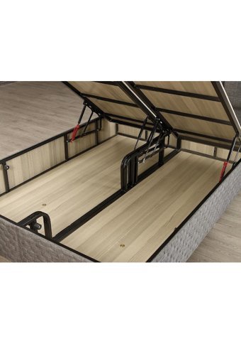 Trend 150 x 200 cm Ayrılabilen Başlıklı Çift Kişilik Sandıklı Baza Seti Gri