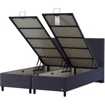 İpek Mobilya Alto 150 x 200 cm Ayrılabilen Başlıksız Çift Kişilik Sandıklı Baza Antrasit