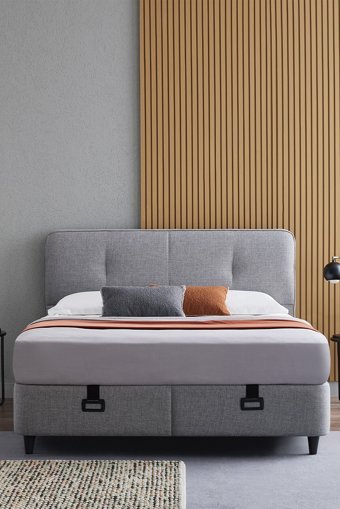 Yataş Cool Action 180 x 200 cm Başlıklı Çift Kişilik Sandıklı Baza Seti Mavi