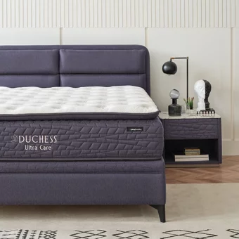 Yataş Bedding Duchess Ultra Care 160 x 200 cm Yataklı Başlıklı Çift Kişilik Sandıklı Baza Seti Lacivert