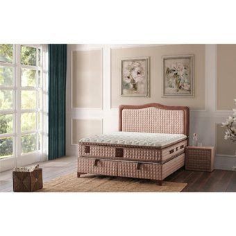 Mobilya Dükkanım Majesty 90x190 cm Başlıklı Yataklı Sandıklı Tek Kişilik Baza Seti Krem