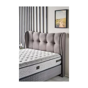 Mobilya Dükkanım Viscomfort 90x200 cm Başlıklı Yataklı Sandıklı Tek Kişilik Baza Seti Gri