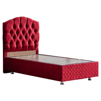Setay Zümrüt 100x200 cm Başlıklı Sandıklı Tek Kişilik Baza Seti Bordo