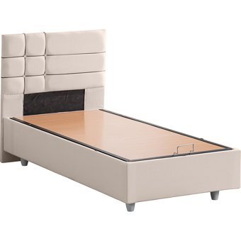 Cesur Almada 90x200 cm Başlıklı Yataklı Sandıklı Tek Kişilik Baza Seti Krem