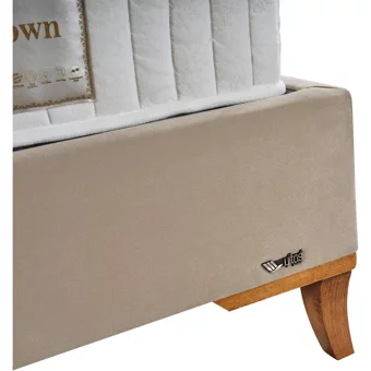 Arleno Bedding Doğa 160 x 200 cm Ayrılabilen Yataklı Başlıklı Çift Kişilik Sandıklı Baza Seti Krem