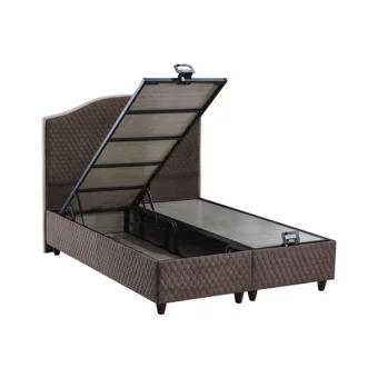 İpek Mobilya Starmaks 150 x 200 cm Başlıksız Çift Kişilik Sandıklı Baza Sütlü Kahve