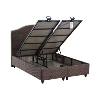 İpek Mobilya Starmaks 150 x 200 cm Başlıksız Çift Kişilik Sandıklı Baza Sütlü Kahve
