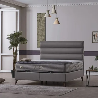 Armis Thermo Regulate 180 x 200 cm Yataklı Başlıklı Çift Kişilik Sandıklı Baza Seti Antrasit