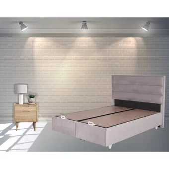 Berksan Uyku Dünyası 100 x 200 cm Ayrılabilen Başlıklı Çift Kişilik Sandıklı Baza Seti Krem
