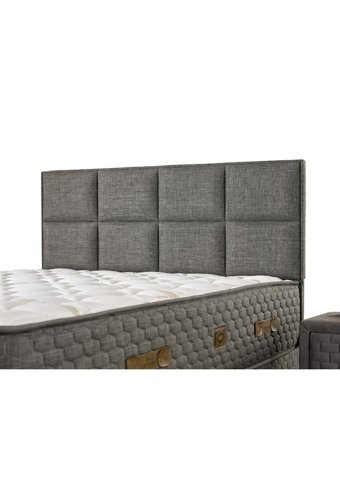 Trend 150 x 200 cm Ayrılabilen Yataklı Başlıklı Çift Kişilik Sandıklı Baza Seti Gri