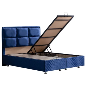 Setay Orthosoft 190 x 140 cm Ayrılabilen Yataklı Başlıklı Çift Kişilik Sandıklı Baza Seti Lacivert