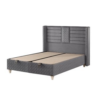 Mobilya Dükkanım Yaren 180 x 200 cm Başlıksız Çift Kişilik Sandıklı Baza Gri