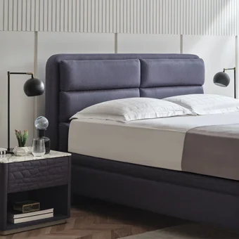 Yataş Botanic 140 x 190 cm Başlıklı Çift Kişilik Sandıklı Baza Seti Lacivert