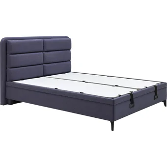 Yataş Botanic 140 x 190 cm Başlıklı Çift Kişilik Sandıklı Baza Seti Lacivert