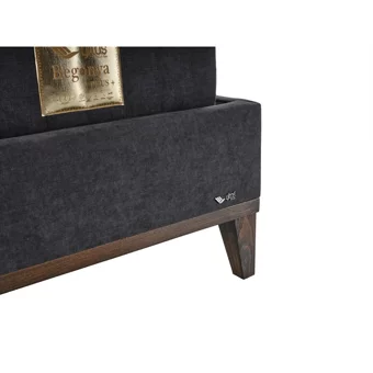 Arleno Bedding Arya 160 x 200 cm Ayrılabilen Yataklı Başlıklı Çift Kişilik Sandıklı Baza Seti Antrasit