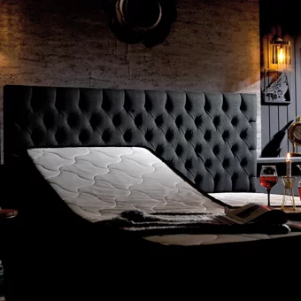 Unimet Leila 180 x 200 cm Ayrılabilen Yataklı Başlıklı Çift Kişilik Sandıklı Baza Seti Antrasit