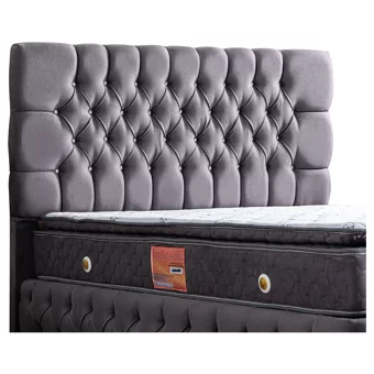 Setay Roma 140 x 190 cm Ayrılabilen Başlıklı Çift Kişilik Sandıklı Baza Seti Antrasit