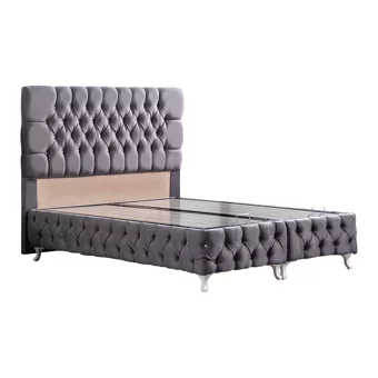 Setay Roma 140 x 190 cm Ayrılabilen Başlıklı Çift Kişilik Sandıklı Baza Seti Antrasit