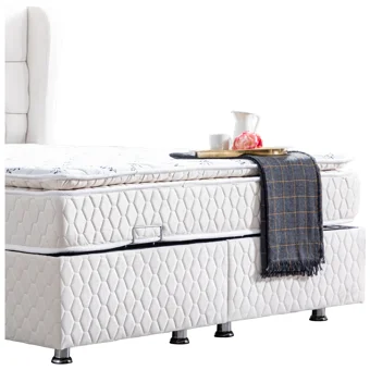 Setay Nice 180 x 200 cm Ayrılabilen Yataklı Başlıklı Çift Kişilik Sandıklı Baza Seti Krem