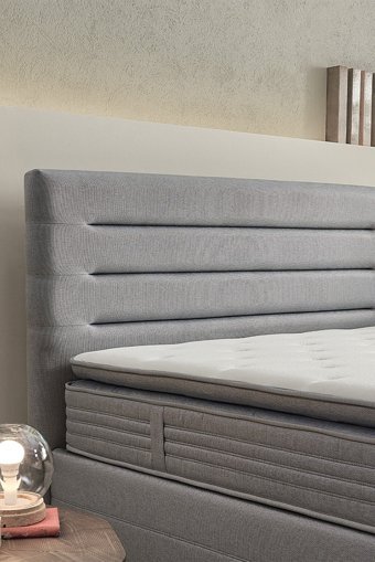 Yataş Supreme Pedic 120 x 200 cm Yataklı Başlıklı Çift Kişilik Sandıklı Baza Seti Mavi