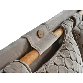 Arleno Bedding Lina 160 x 200 cm Ayrılabilen Başlıklı Çift Kişilik Sandıklı Baza Seti Krem