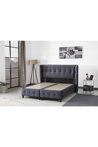 İpek Mobilya Albatros 180 x 200 cm Ayrılabilen Başlıksız Çift Kişilik Sandıklı Baza Gri