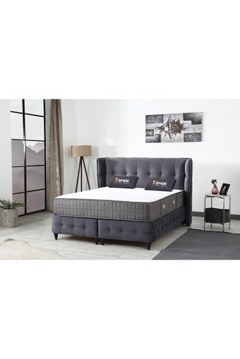 İpek Mobilya Albatros 180 x 200 cm Ayrılabilen Başlıksız Çift Kişilik Sandıklı Baza Gri