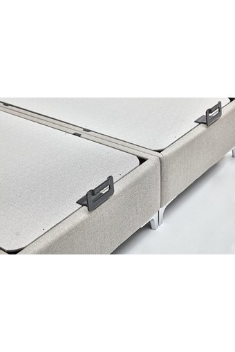 Divona Home Angel 100 x 200 cm Ayrılabilen Başlıklı Çift Kişilik Sandıklı Baza Seti Gri