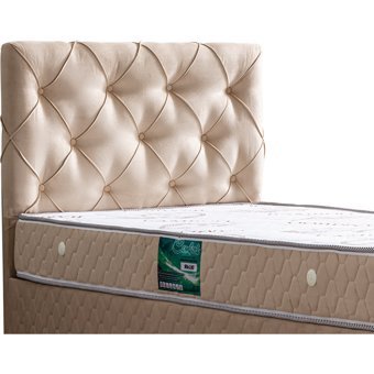 Setay Comfort 190 x 140 cm Başlıklı Çift Kişilik Sandıklı Baza Seti Bej