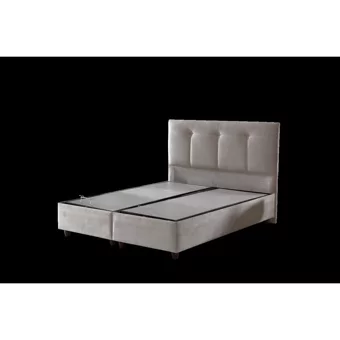 İpek Mobilya Manolya 140 x 190 cm Başlıklı Çift Kişilik Sandıklı Baza Seti Bej