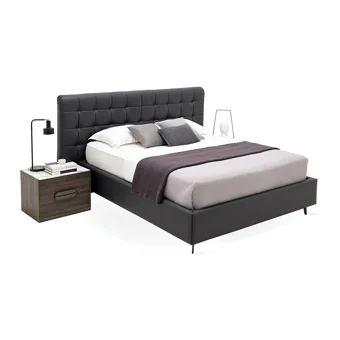 Enza Home Giorno 180 x 200 cm Başlıklı Çift Kişilik Sandıklı Baza Seti Gri