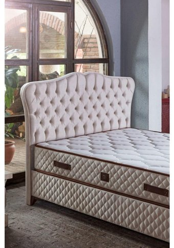Md Eva 140 x 200 cm Ayrılabilen Yataklı Başlıklı Çift Kişilik Sandıklı Baza Seti Beyaz