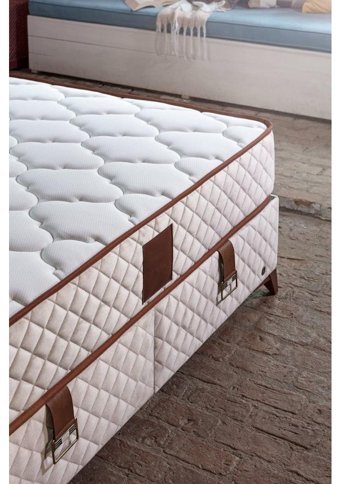 Md Eva 140 x 200 cm Ayrılabilen Yataklı Başlıklı Çift Kişilik Sandıklı Baza Seti Beyaz
