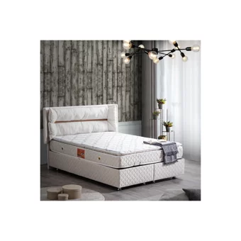 Setay Barselona 160 x 200 cm Ayrılabilen Başlıklı Çift Kişilik Sandıklı Baza Seti Krem