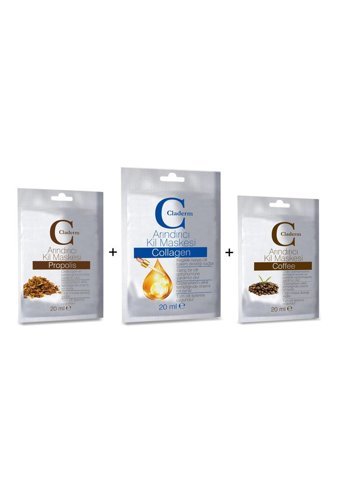 Claderm Propolis-Collagen-Coffee Killi Krem Yüz Maskesi 3x20 ml