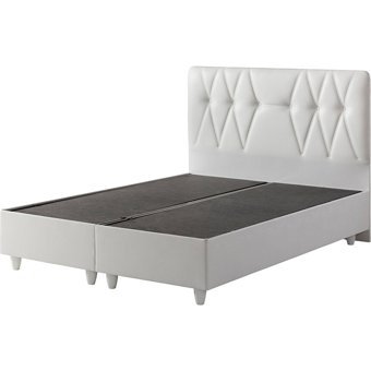 Belletto 150 x 200 cm Ayrılabilen Başlıklı Çift Kişilik Sandıklı Baza Seti Beyaz